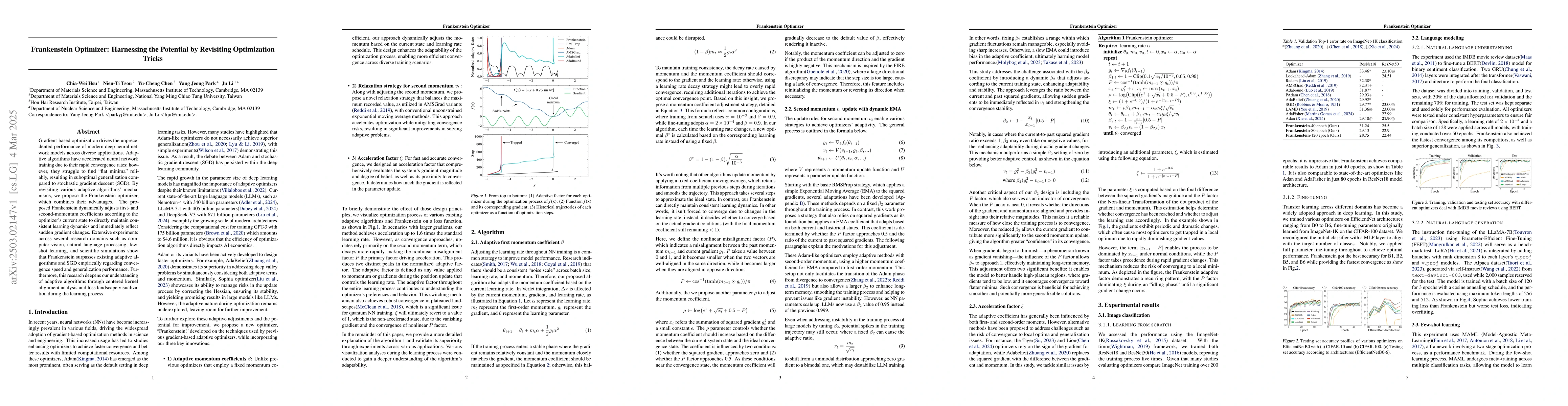 Thumbnail for Frankenstein Optimizer: Harnessing the Potential by Revisiting
  Optimization Tricks