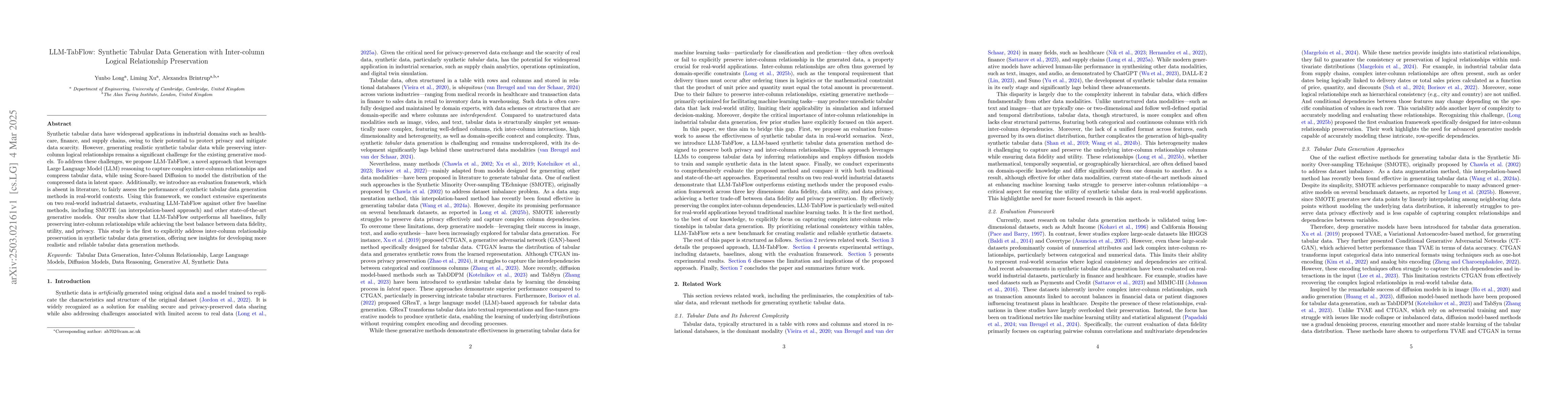 Thumbnail for LLM-TabFlow: Synthetic Tabular Data Generation with Inter-column Logical
  Relationship Preservation