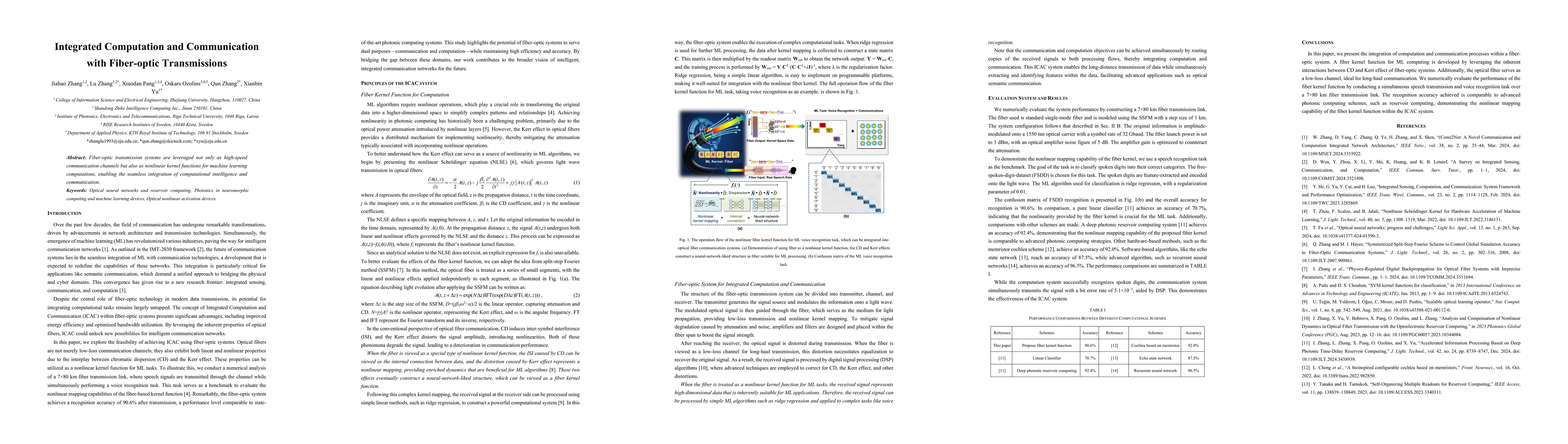 Thumbnail for Integrated Computation and Communication with Fiber-optic Transmissions