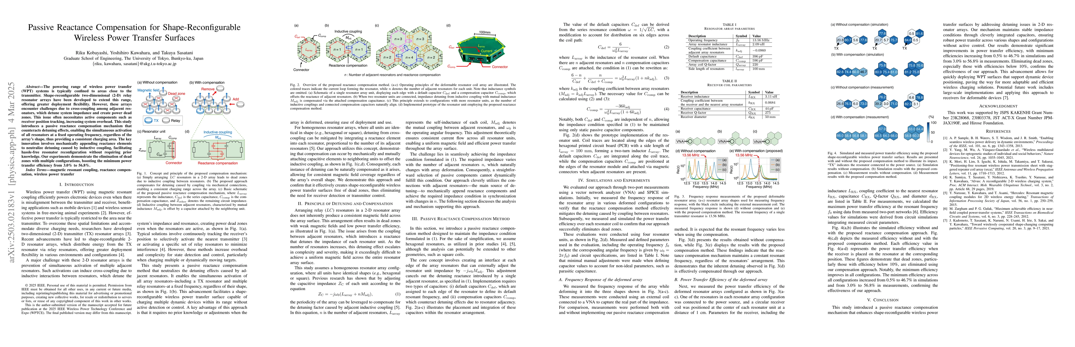 Thumbnail for Passive Reactance Compensation for Shape-Reconfigurable Wireless Power
  Transfer Surfaces
