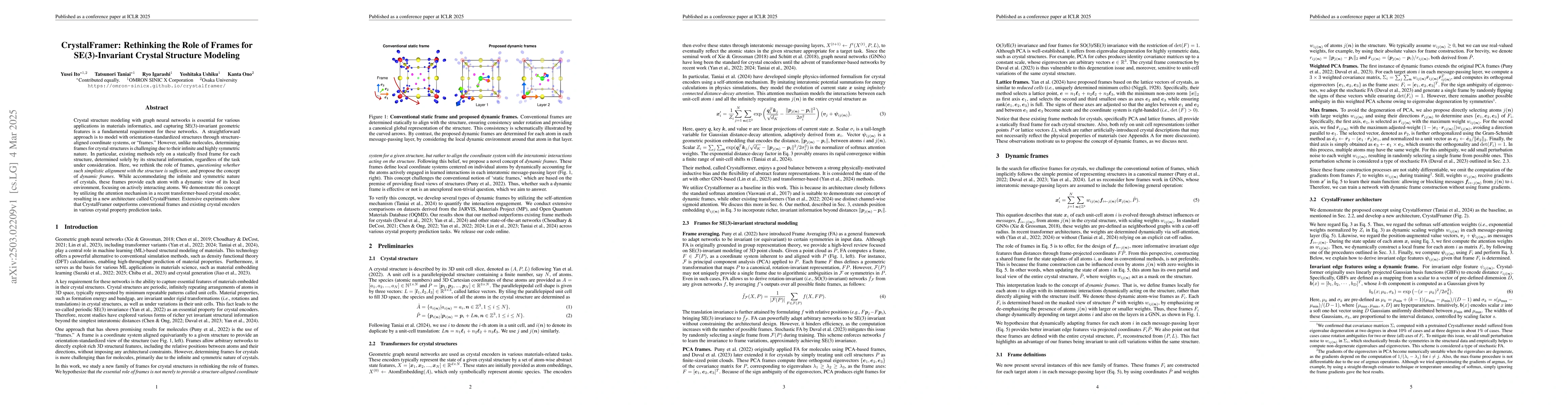 Thumbnail for CrystalFramer: Rethinking the Role of Frames for SE(3)-Invariant Crystal
  Structure Modeling