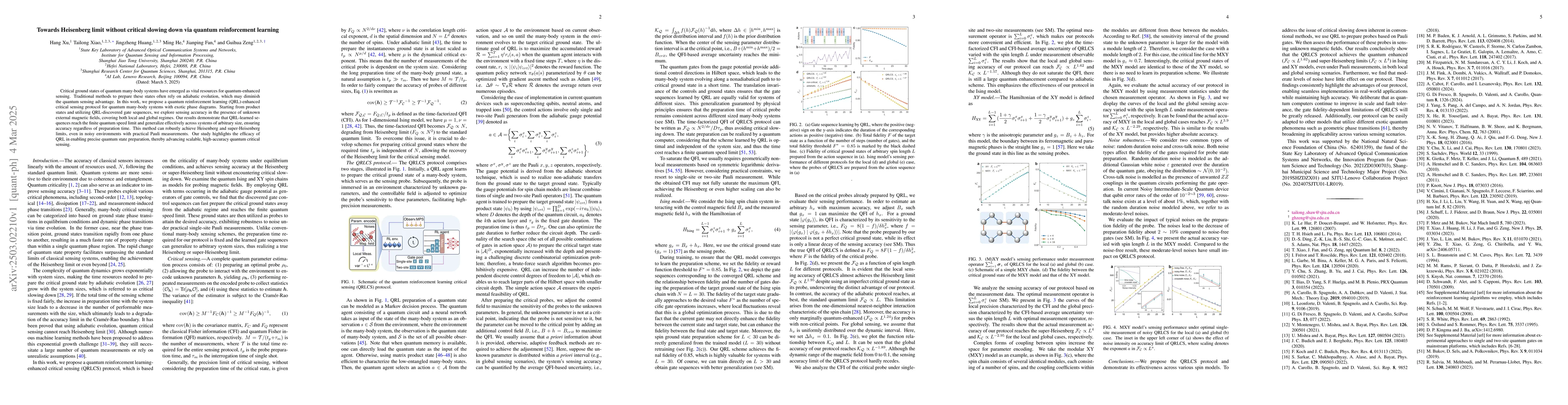 Thumbnail for Towards Heisenberg limit without critical slowing down via quantum
  reinforcement learning