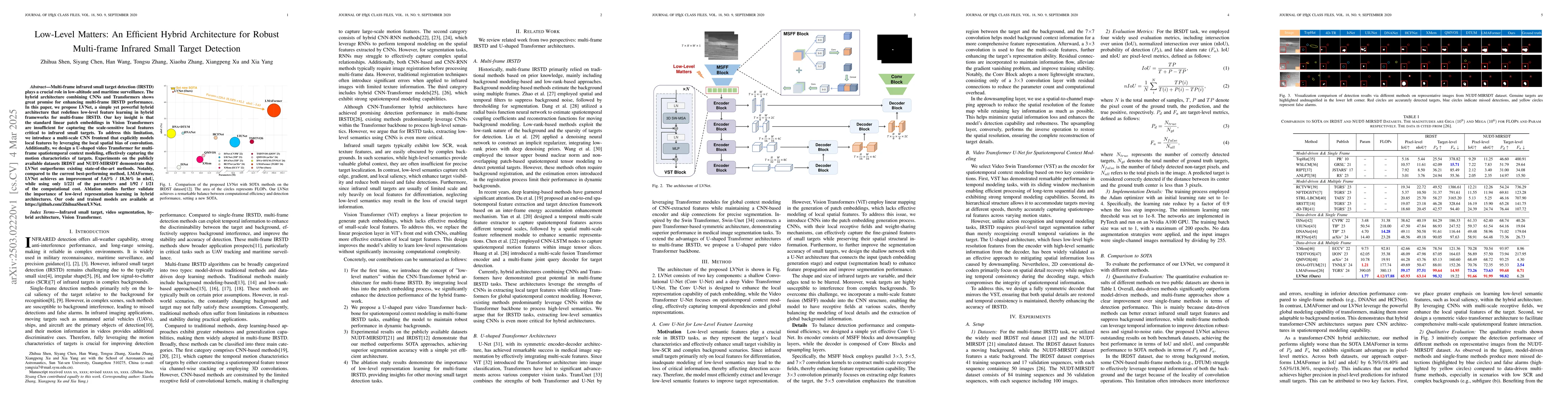 Thumbnail for Low-Level Matters: An Efficient Hybrid Architecture for Robust
  Multi-frame Infrared Small Target Detection