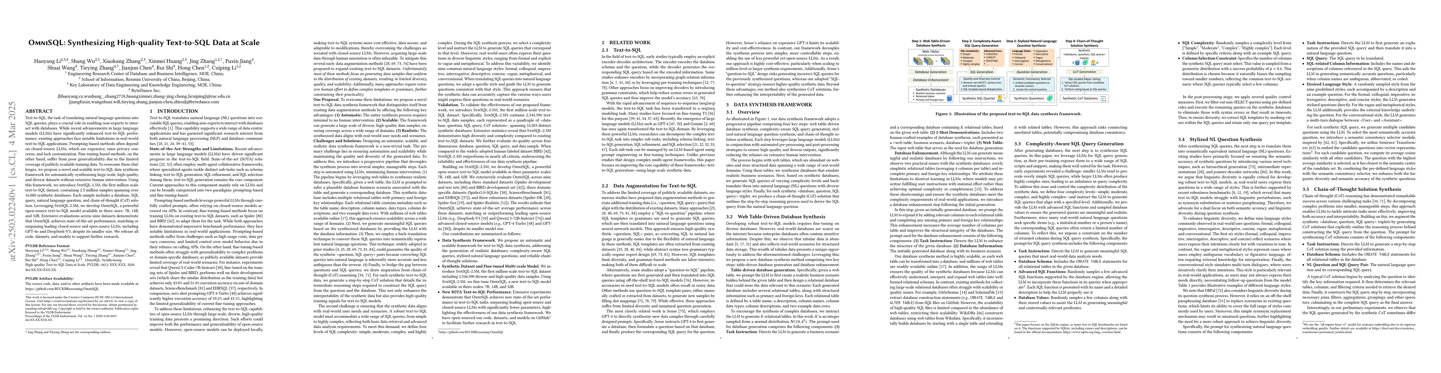 Thumbnail for OmniSQL: Synthesizing High-quality Text-to-SQL Data at Scale