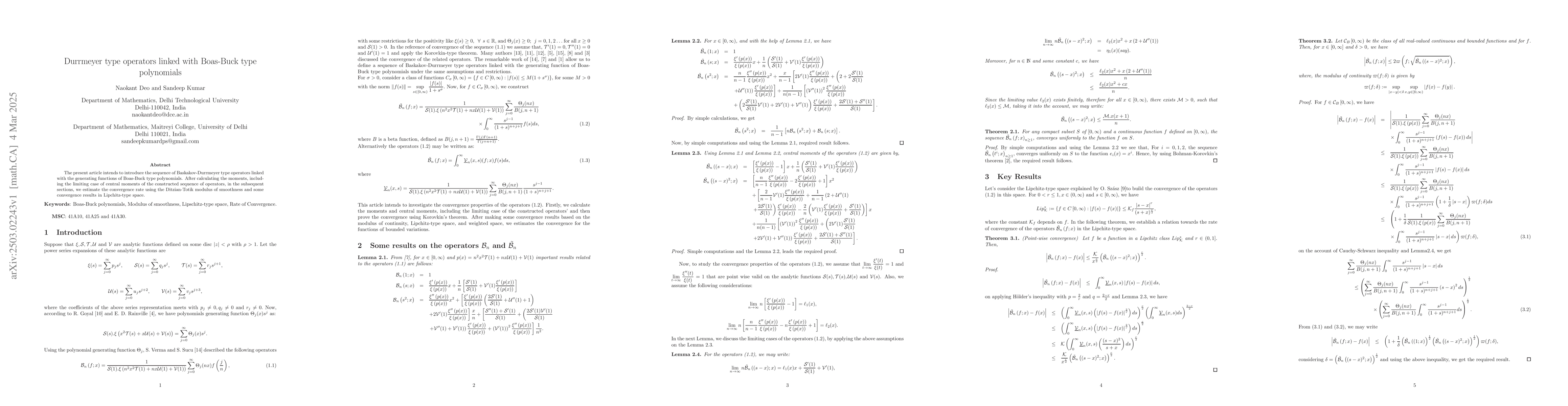 Thumbnail for Durrmeyer type operators linked with Boas-Buck type polynomials