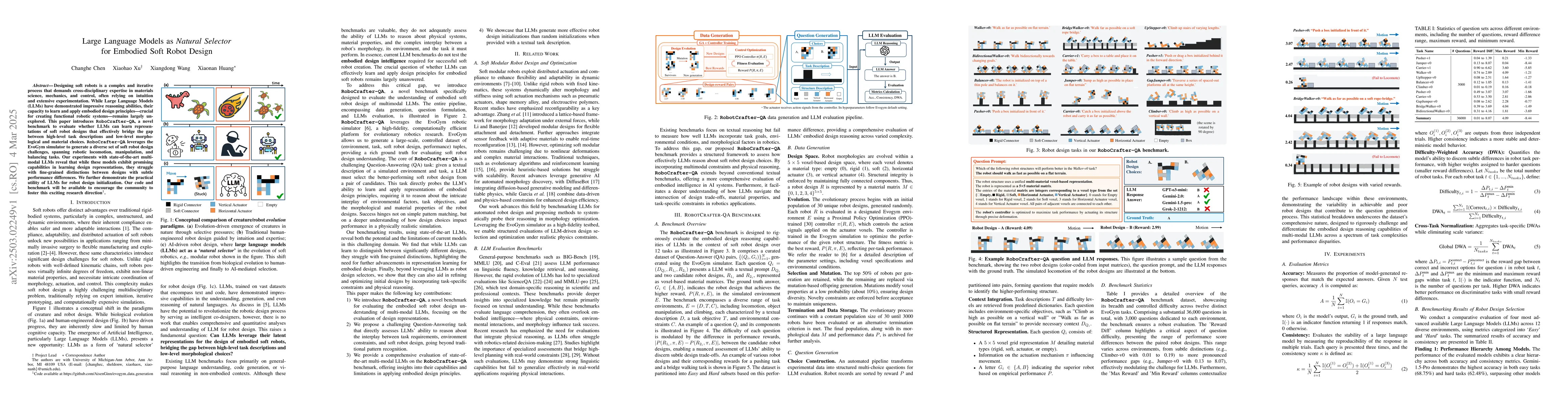 Thumbnail for Large Language Models as Natural Selector for Embodied Soft Robot Design