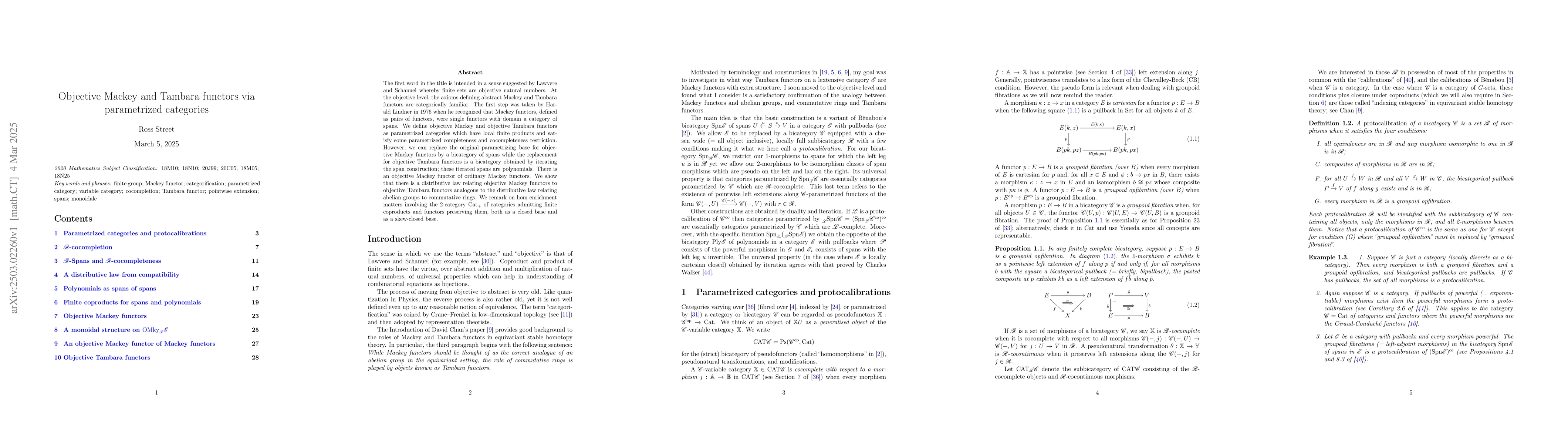 Thumbnail for Objective Mackey and Tambara functors via parametrized categories