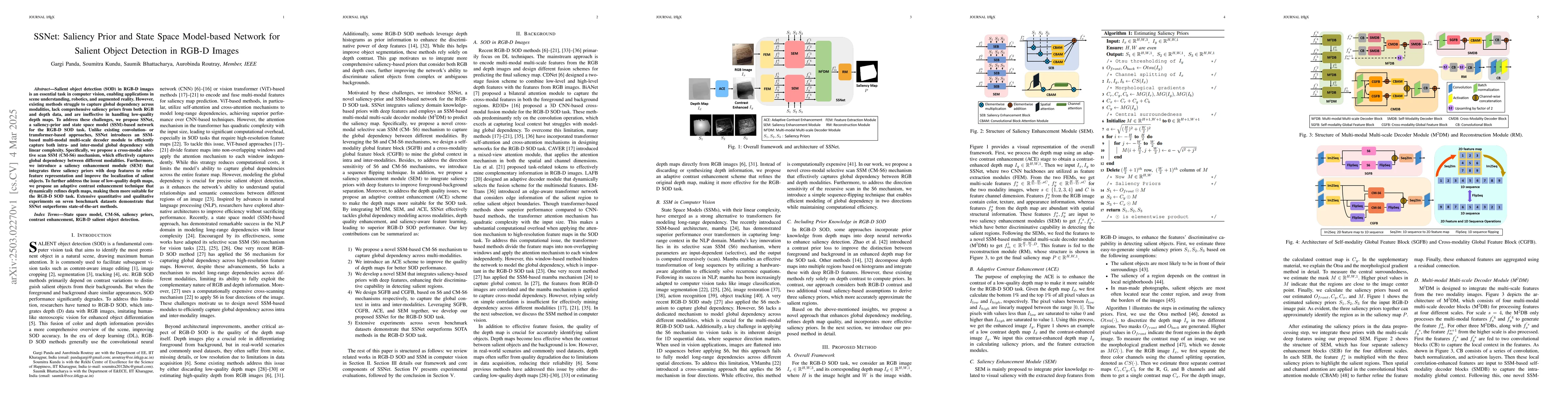 Thumbnail for SSNet: Saliency Prior and State Space Model-based Network for Salient
  Object Detection in RGB-D Images