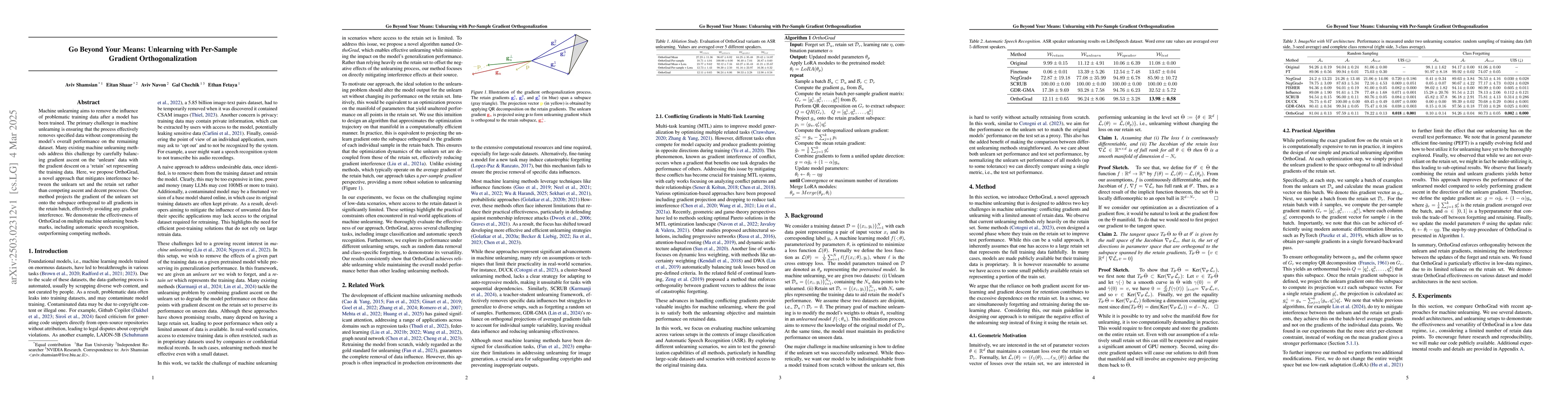 Thumbnail for Go Beyond Your Means: Unlearning with Per-Sample Gradient
  Orthogonalization