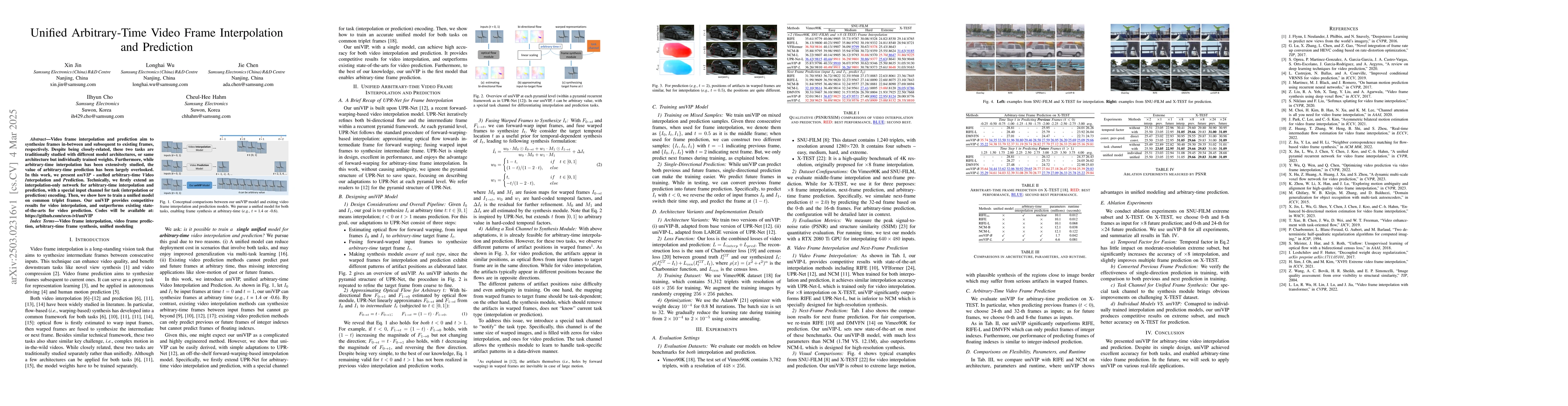 Thumbnail for Unified Arbitrary-Time Video Frame Interpolation and Prediction