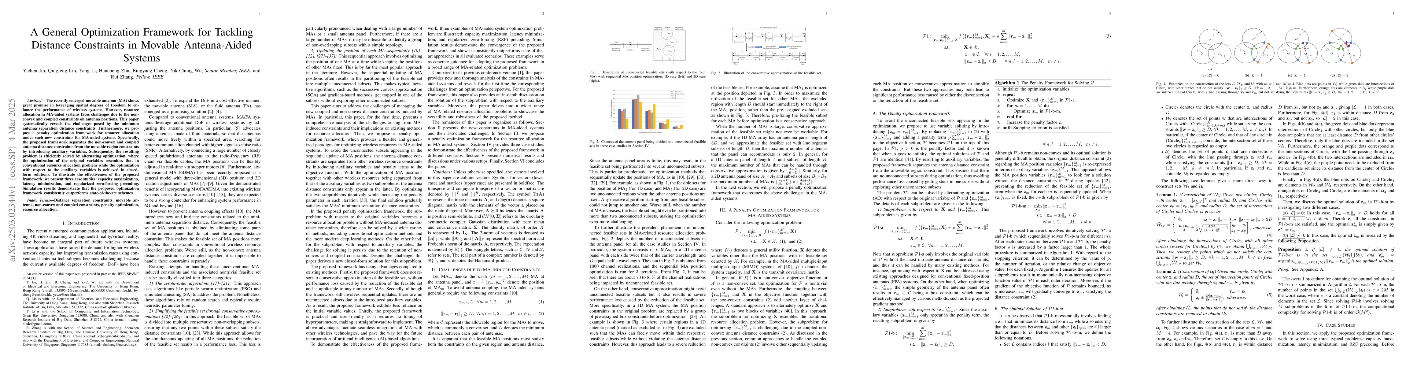 Thumbnail for A General Optimization Framework for Tackling Distance Constraints in
  Movable Antenna-Aided Systems