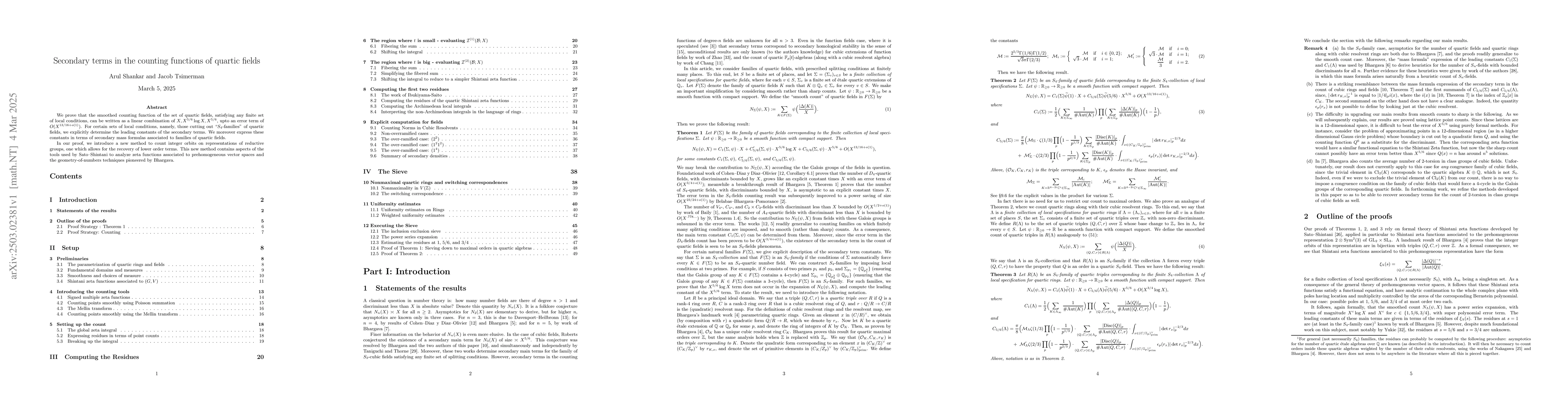 Thumbnail for Secondary terms in the counting functions of quartic fields