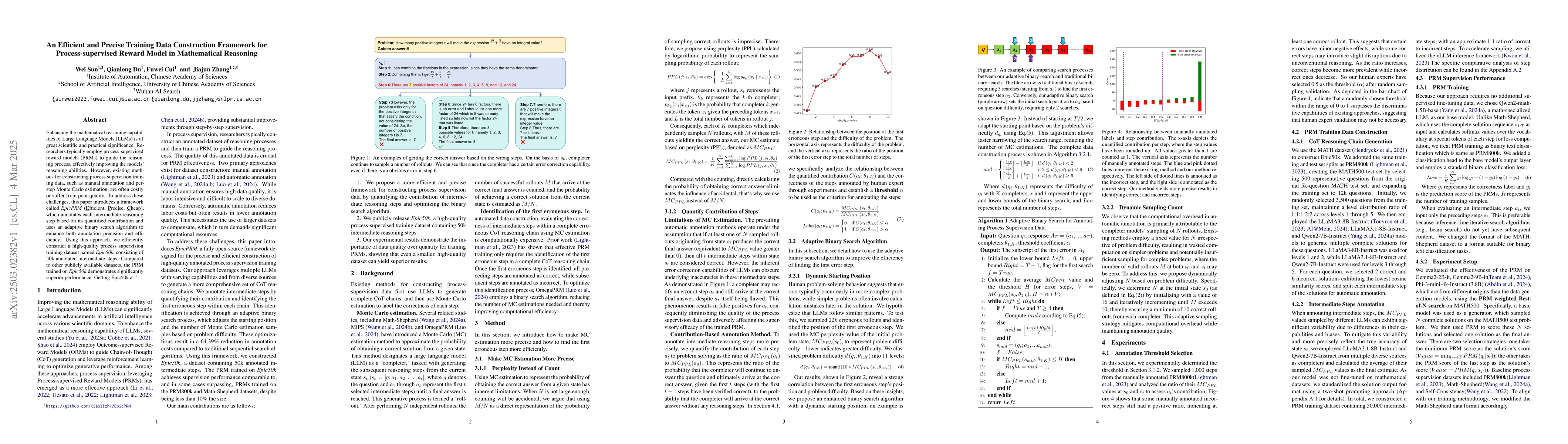 Thumbnail for An Efficient and Precise Training Data Construction Framework for
  Process-supervised Reward Model in Mathematical Reasoning