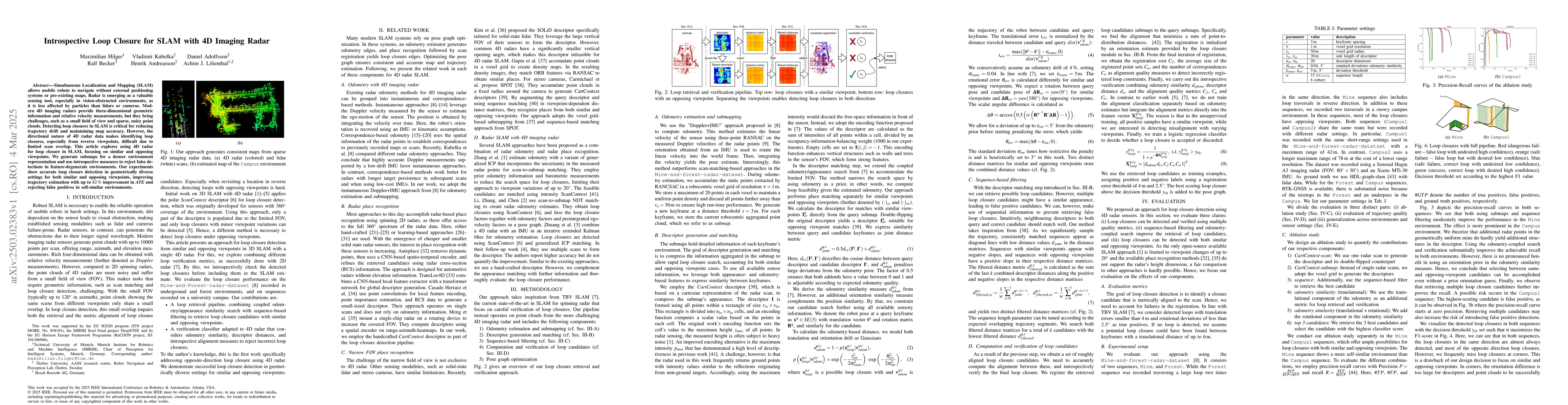 Thumbnail for Introspective Loop Closure for SLAM with 4D Imaging Radar