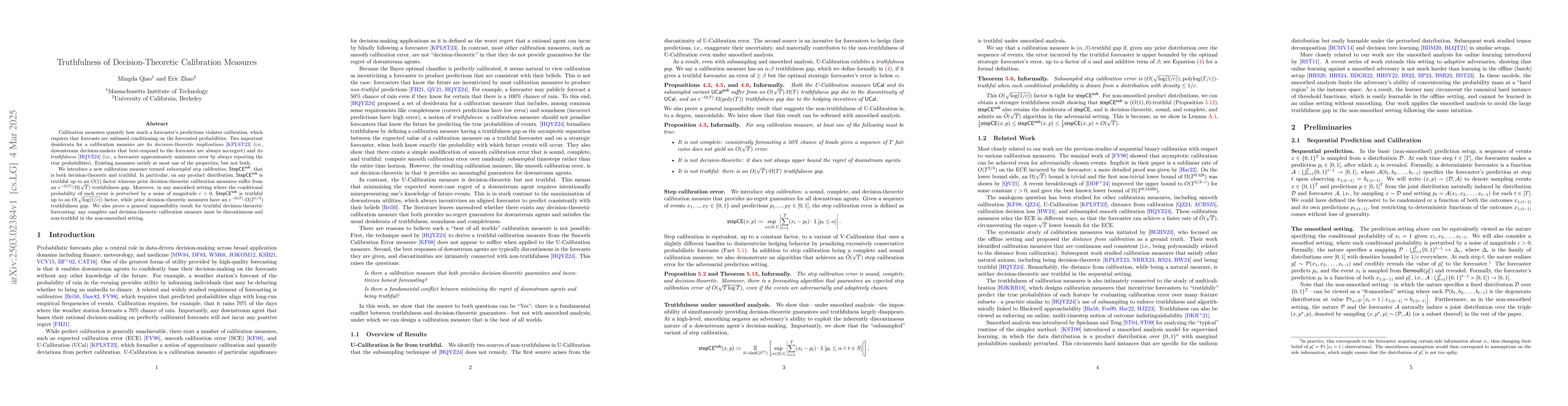 Thumbnail for Truthfulness of Decision-Theoretic Calibration Measures