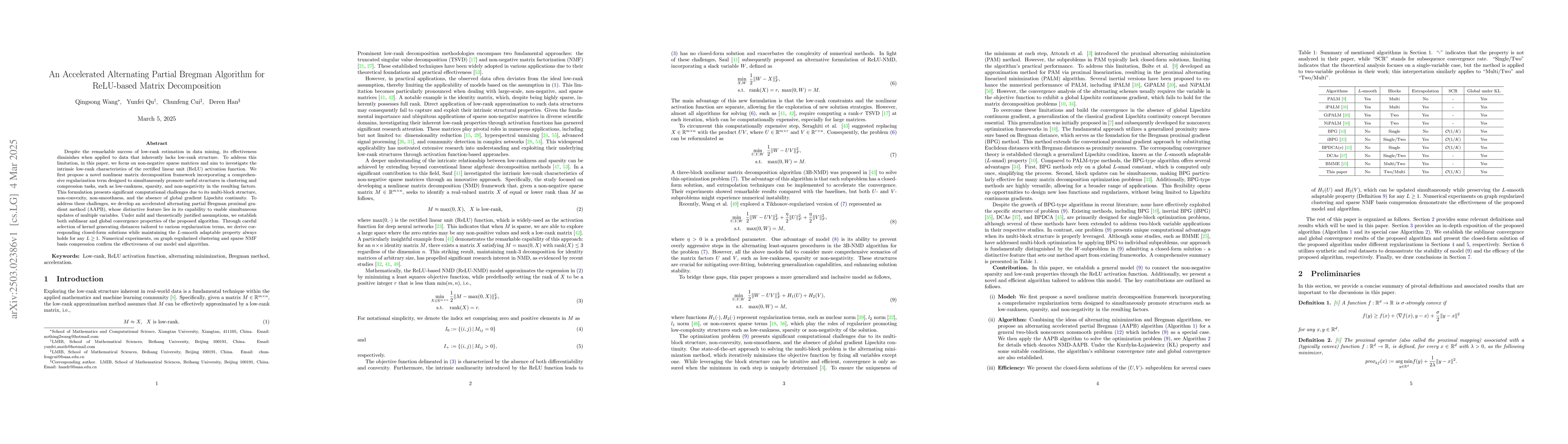 Thumbnail for An Accelerated Alternating Partial Bregman Algorithm for ReLU-based
  Matrix Decomposition