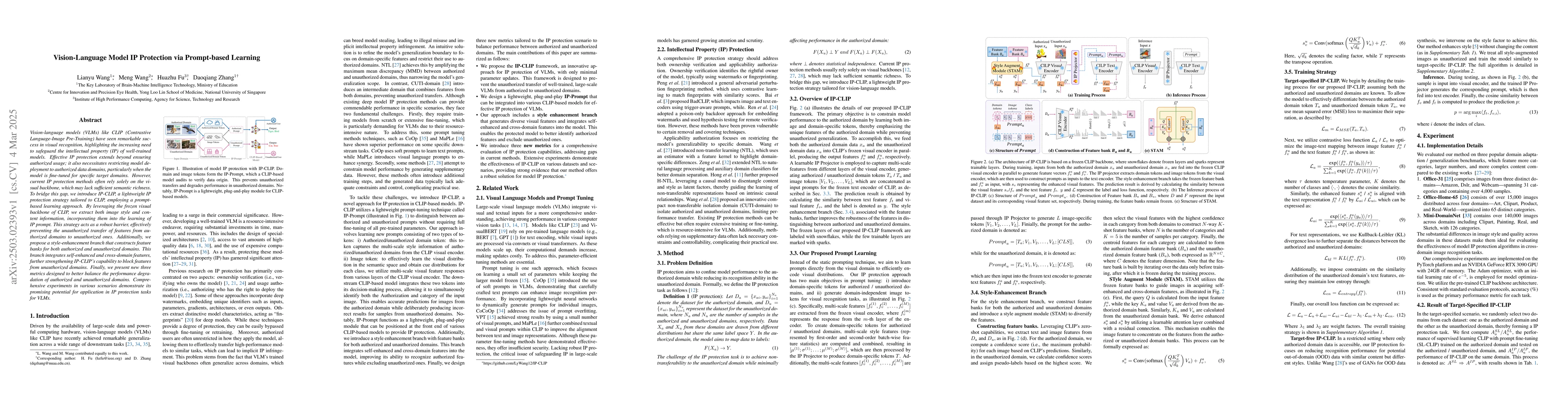 Thumbnail for Vision-Language Model IP Protection via Prompt-based Learning