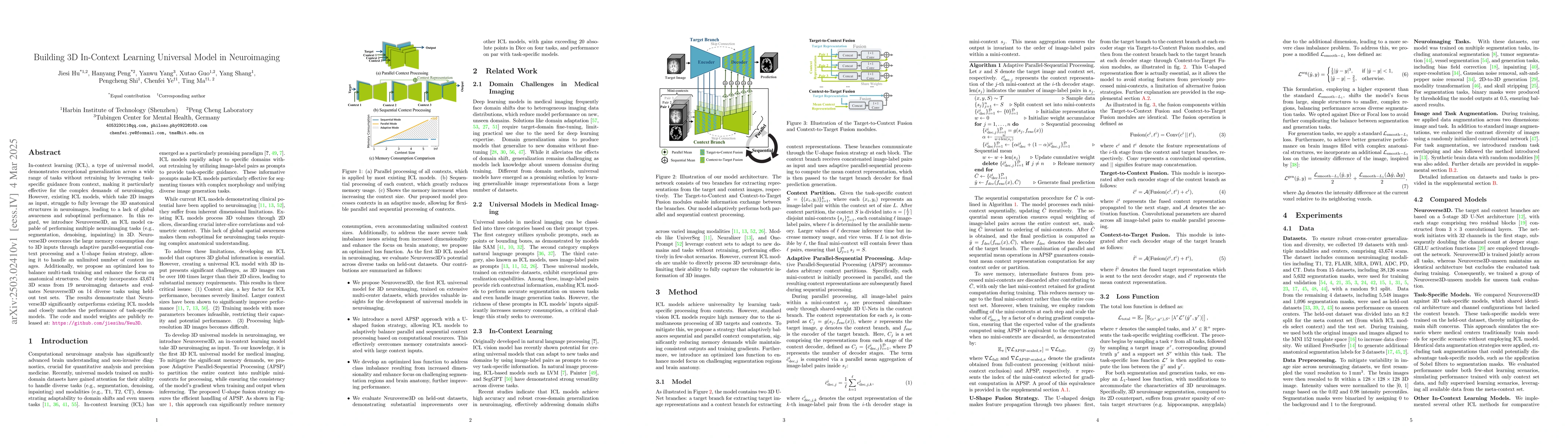 Thumbnail for Building 3D In-Context Learning Universal Model in Neuroimaging