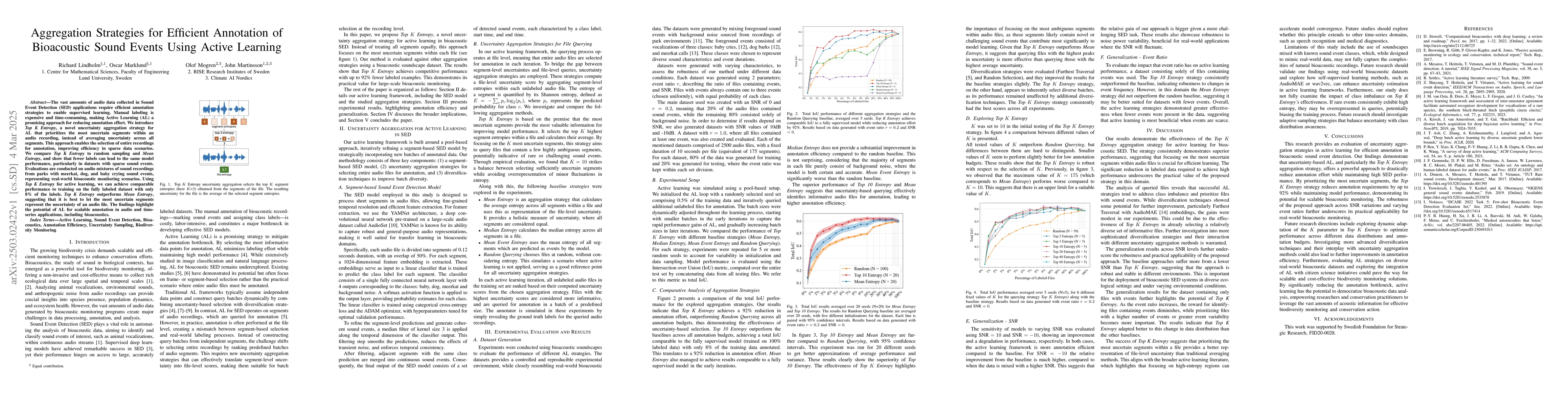 Thumbnail for Aggregation Strategies for Efficient Annotation of Bioacoustic Sound
  Events Using Active Learning
