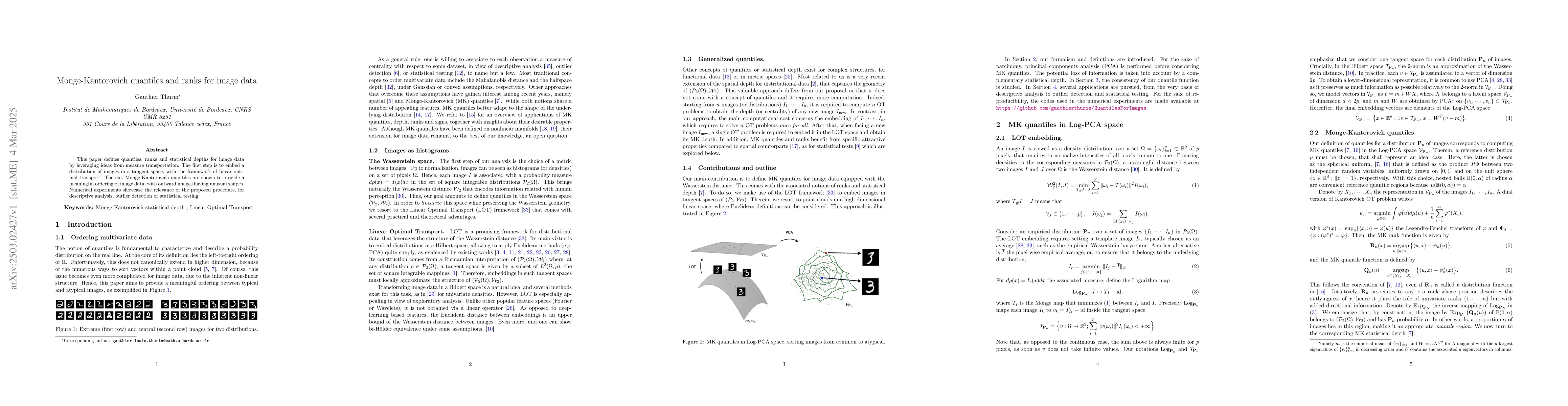 Thumbnail for Monge-Kantorovich quantiles and ranks for image data