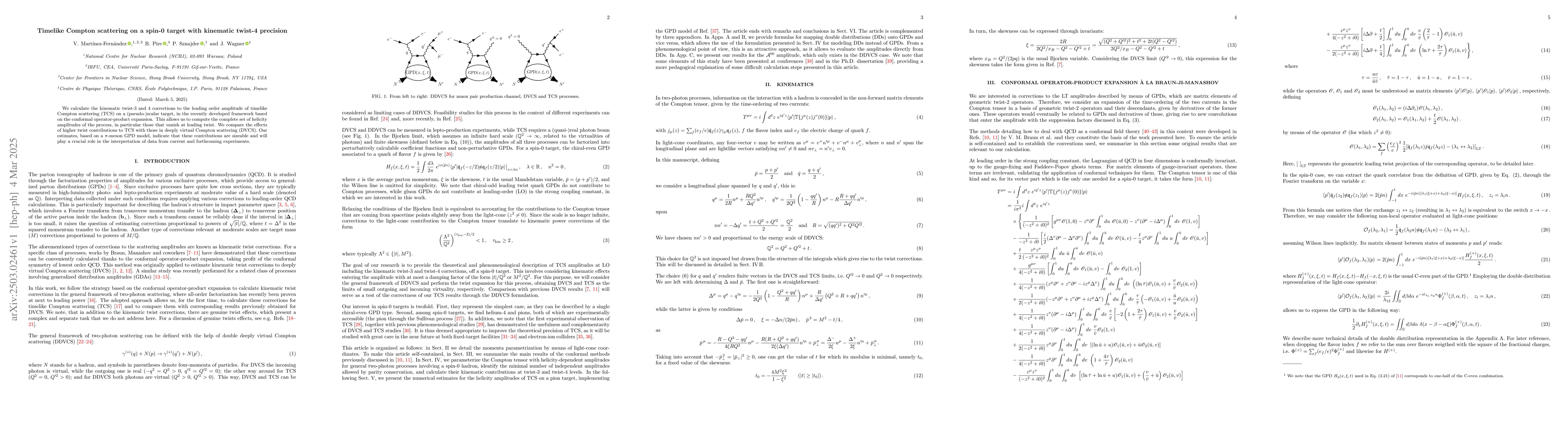Thumbnail for Timelike Compton scattering on a spin-0 target with kinematic twist-4
  precision
