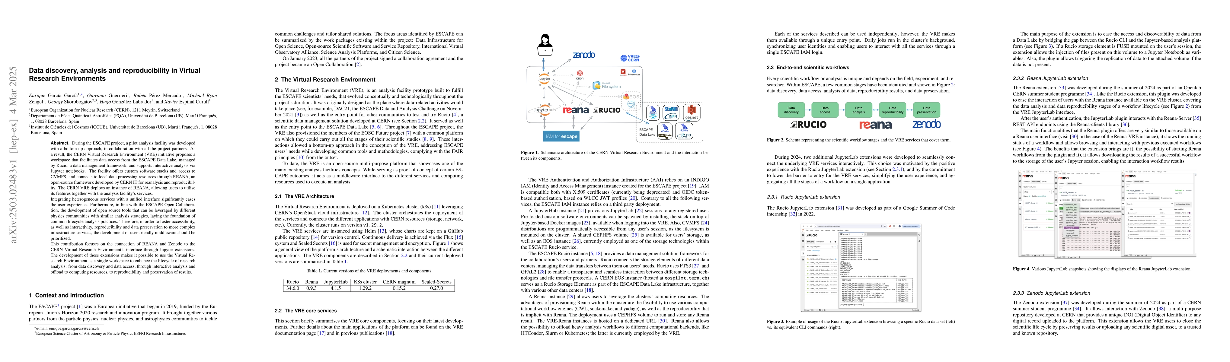 Thumbnail for Data discovery, analysis and reproducibility in Virtual Research
  Environments