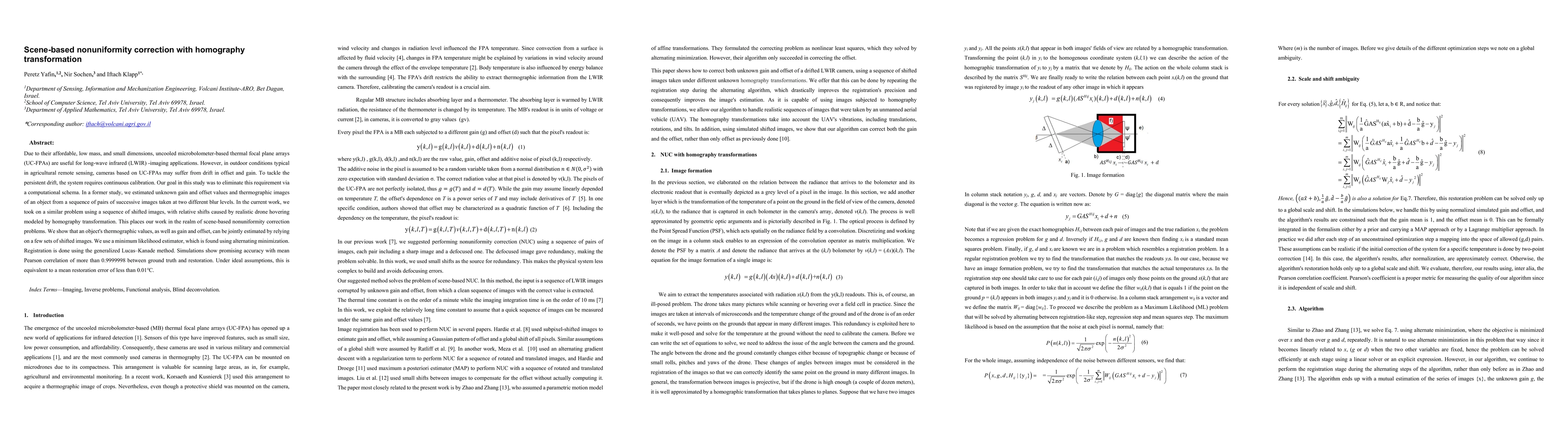 Thumbnail for Scene-based nonuniformity correction with homography transformation