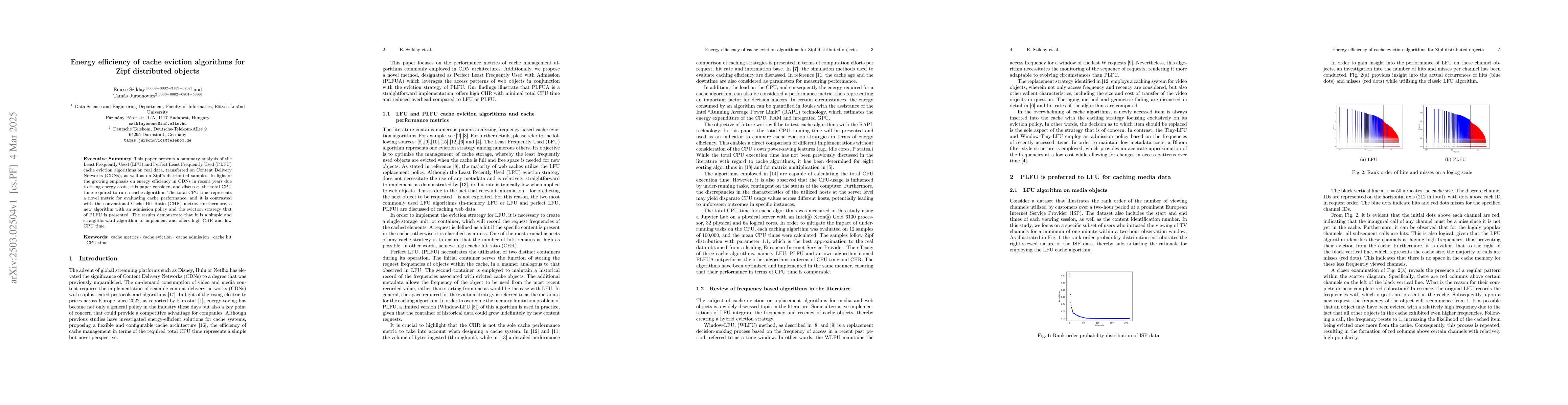 Thumbnail for Energy efficiency of cache eviction algorithms for Zipf distributed
  objects