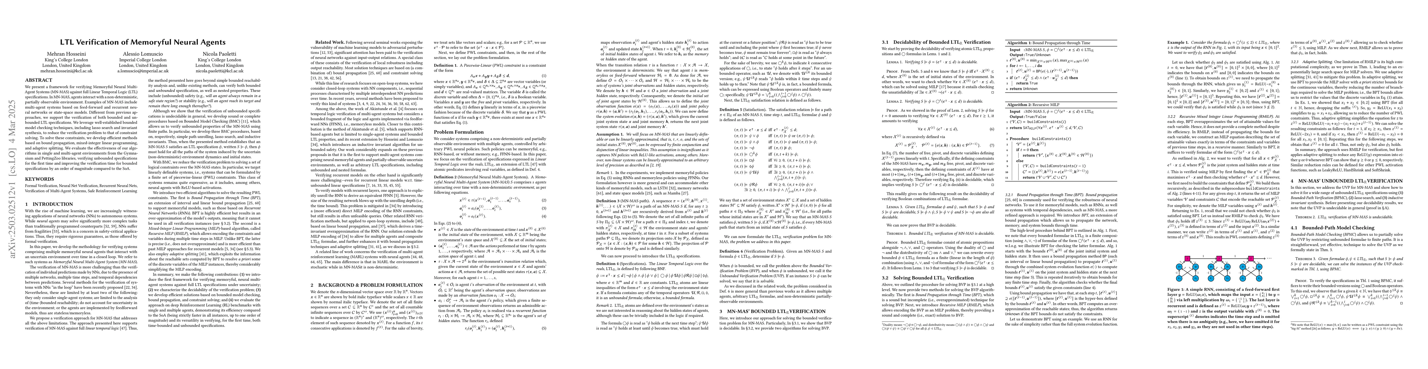 Thumbnail for LTL Verification of Memoryful Neural Agents