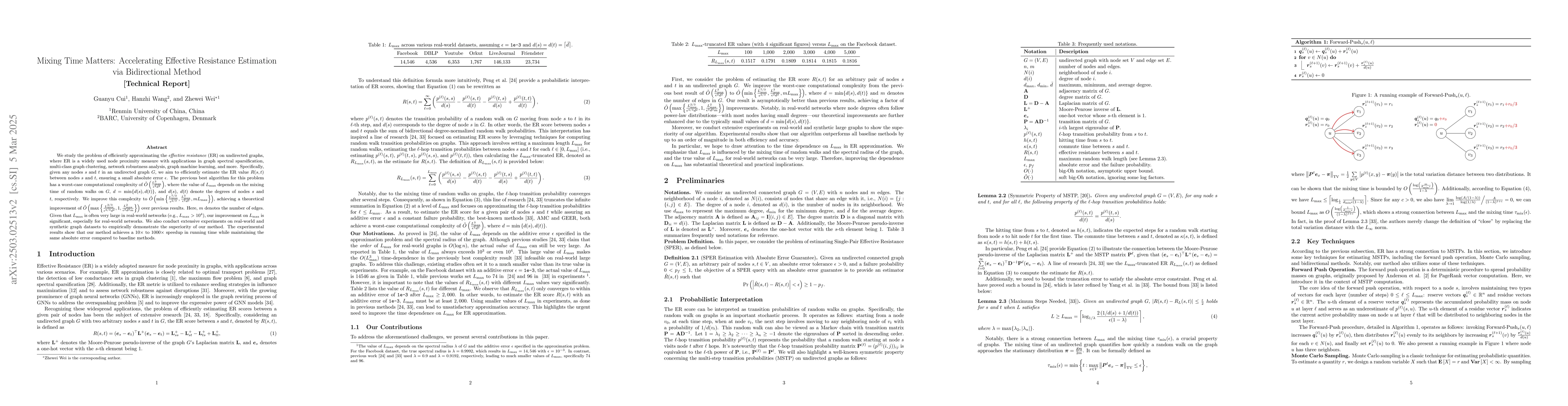 Thumbnail for Mixing Time Matters: Accelerating Effective Resistance Estimation via
  Bidirectional Method