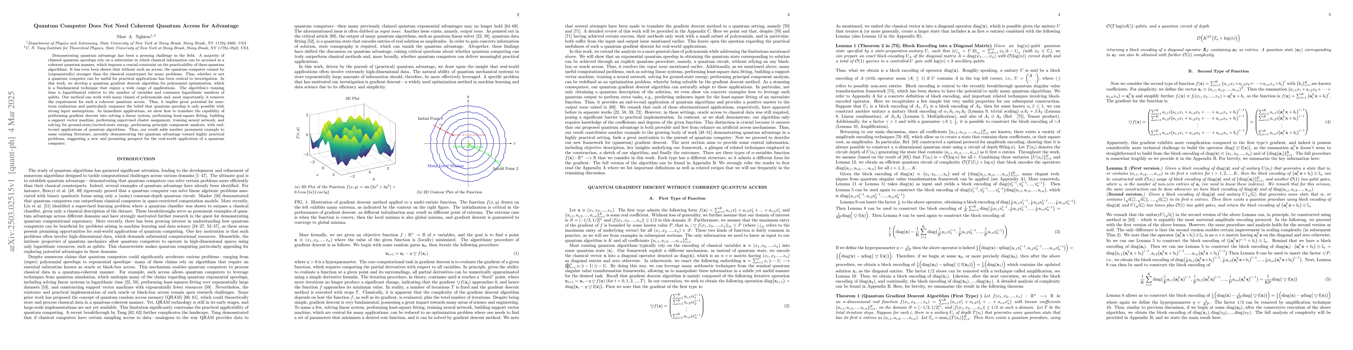 Thumbnail for Quantum Computer Does Not Need Coherent Quantum Access for Advantage