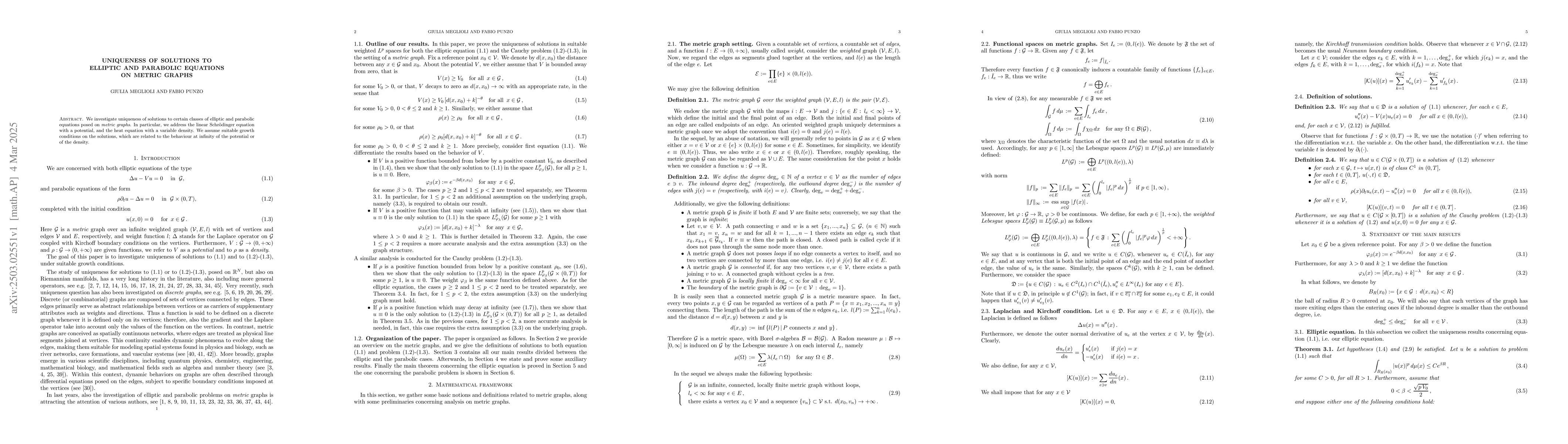 Thumbnail for Uniqueness of solutions to elliptic and parabolic equations on metric
  graphs