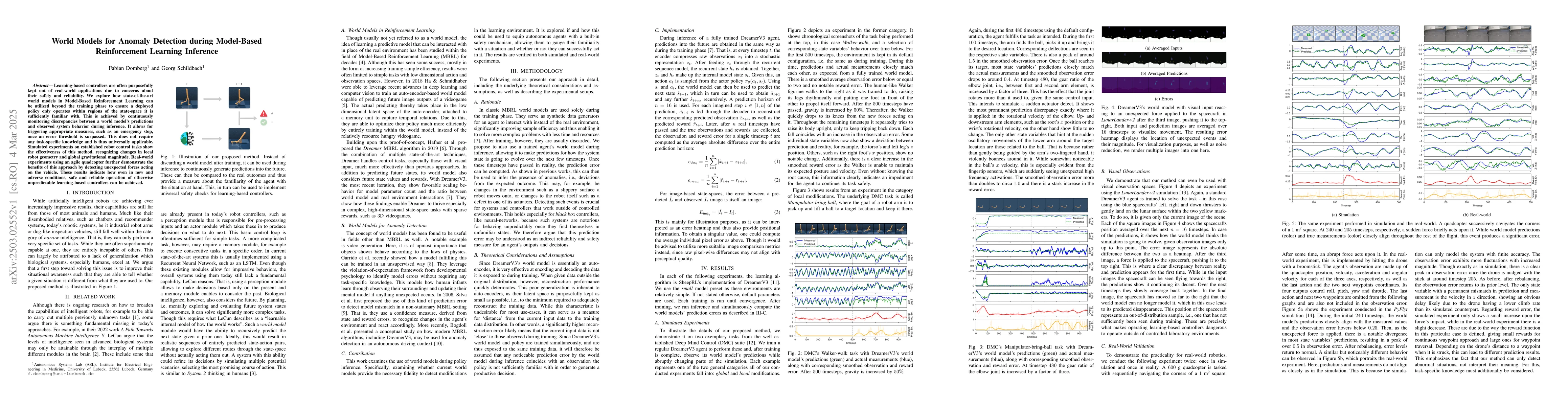 Thumbnail for World Models for Anomaly Detection during Model-Based Reinforcement
  Learning Inference