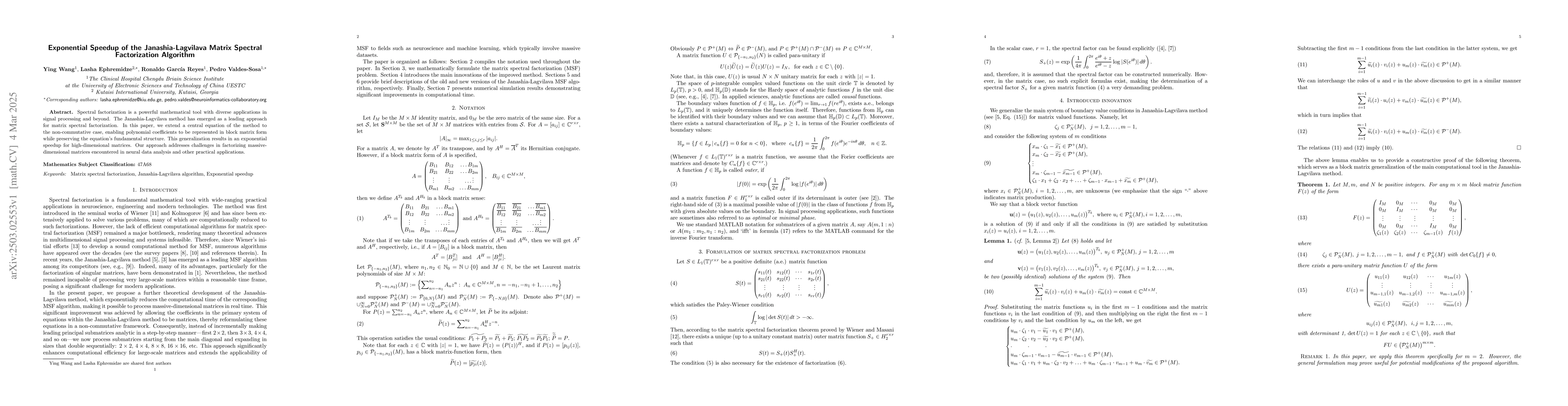 Thumbnail for Exponential Speedup of the Janashia-Lagvilava Matrix Spectral
  Factorization Algorithm