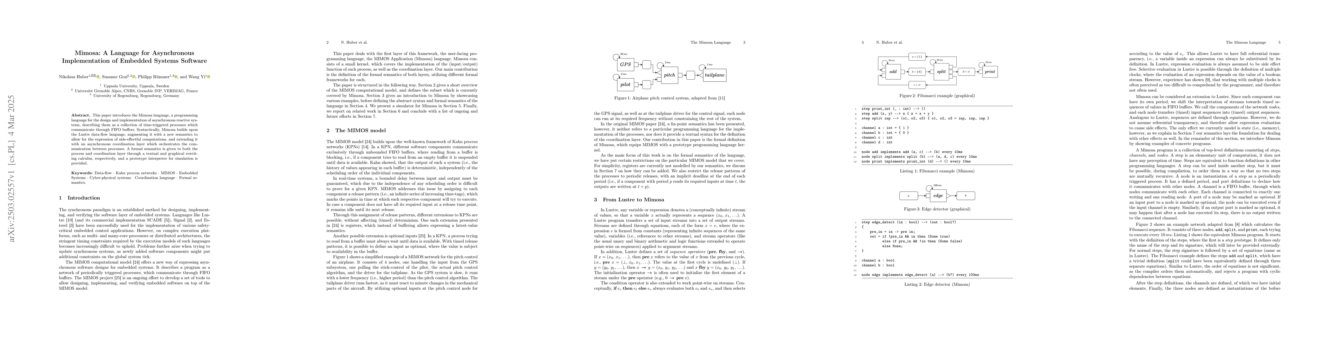 Thumbnail for Mimosa: A Language for Asynchronous Implementation of Embedded Systems
  Software