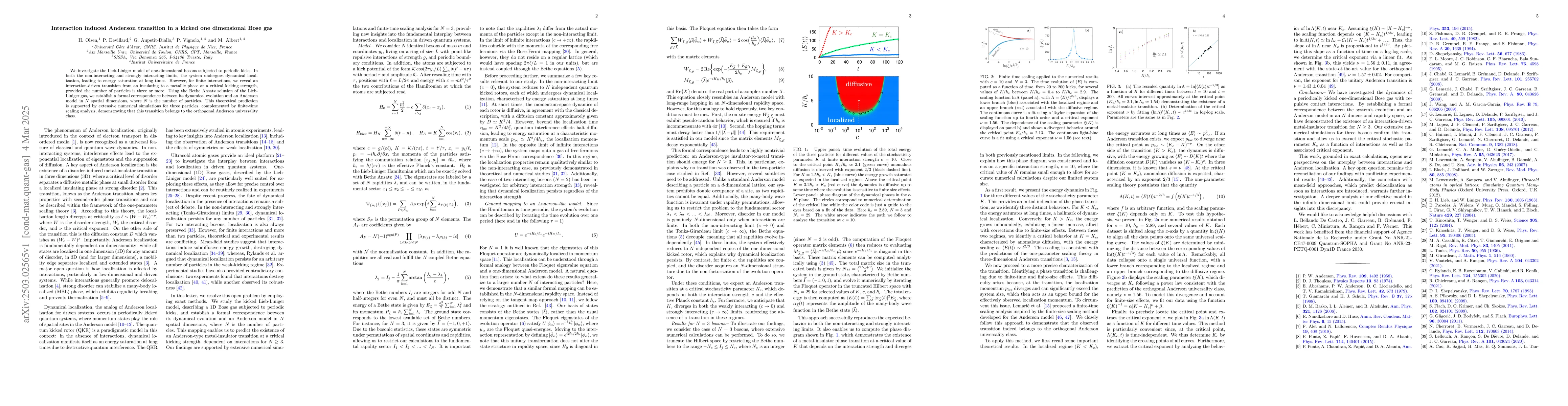 Thumbnail for Interaction induced Anderson transition in a kicked one dimensional Bose
  gas