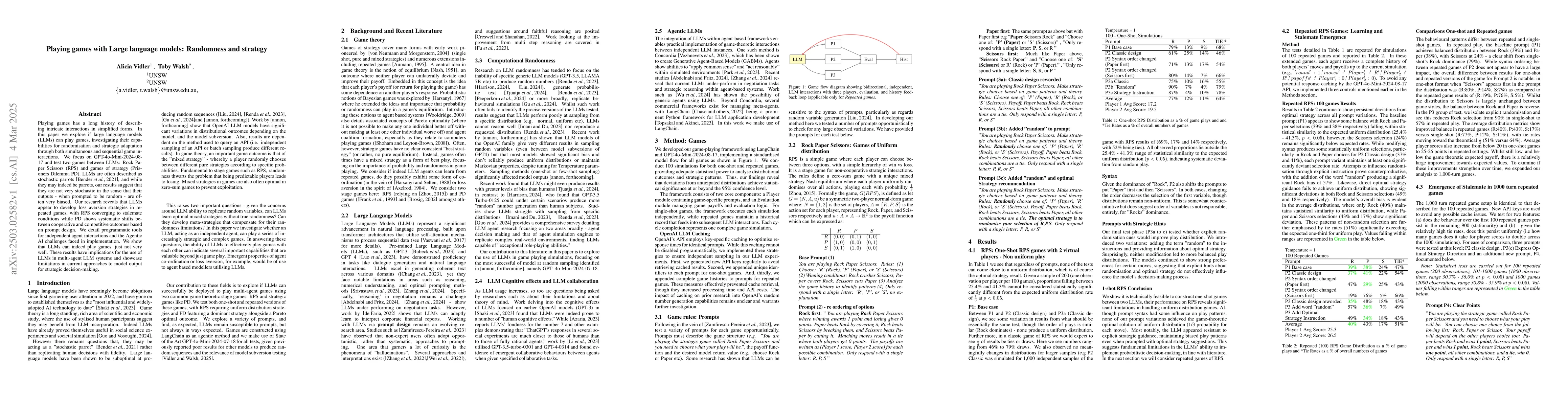 Thumbnail for Playing games with Large language models: Randomness and strategy