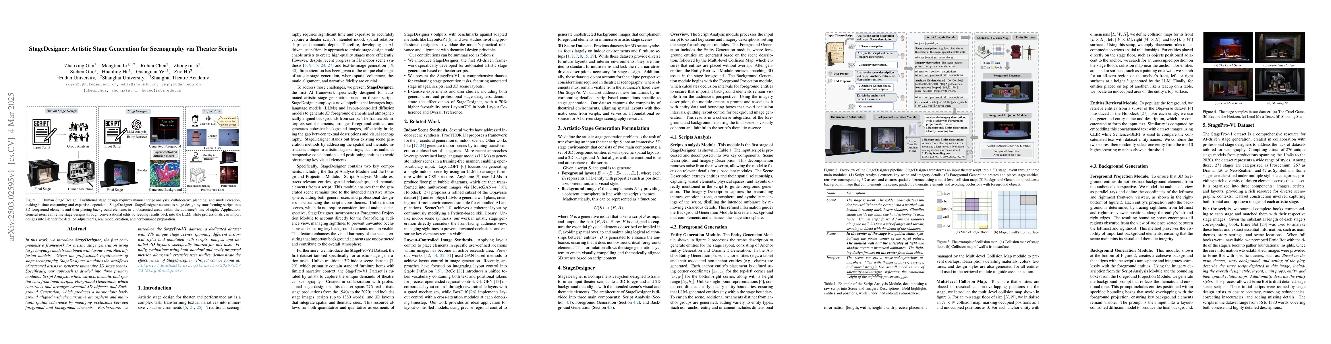 Thumbnail for StageDesigner: Artistic Stage Generation for Scenography via Theater
  Scripts