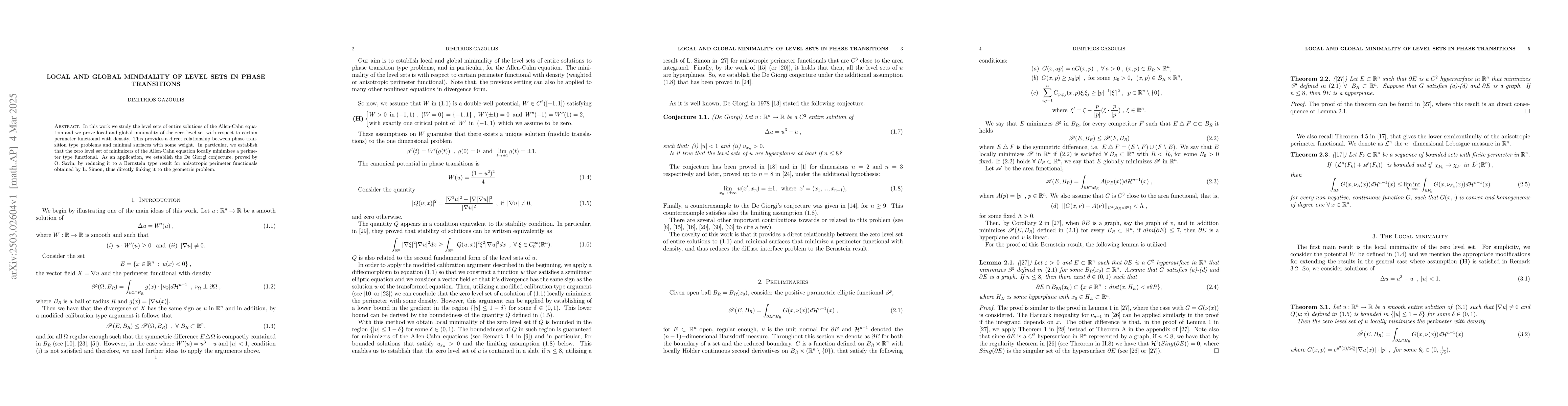 Thumbnail for Local and global minimality of level sets in phase transitions