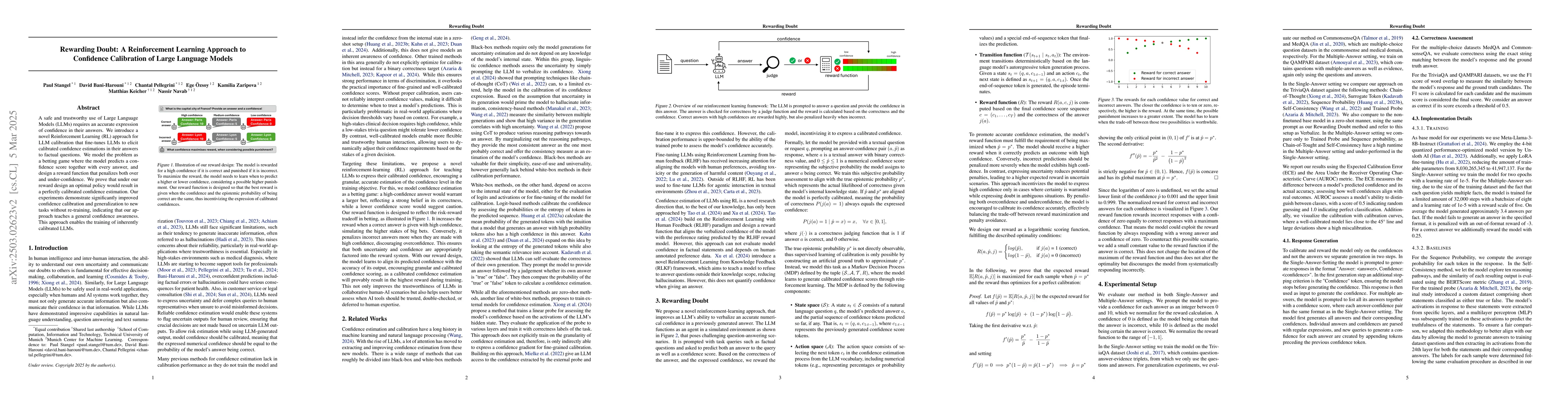 Thumbnail for Rewarding Doubt: A Reinforcement Learning Approach to Confidence
  Calibration of Large Language Models