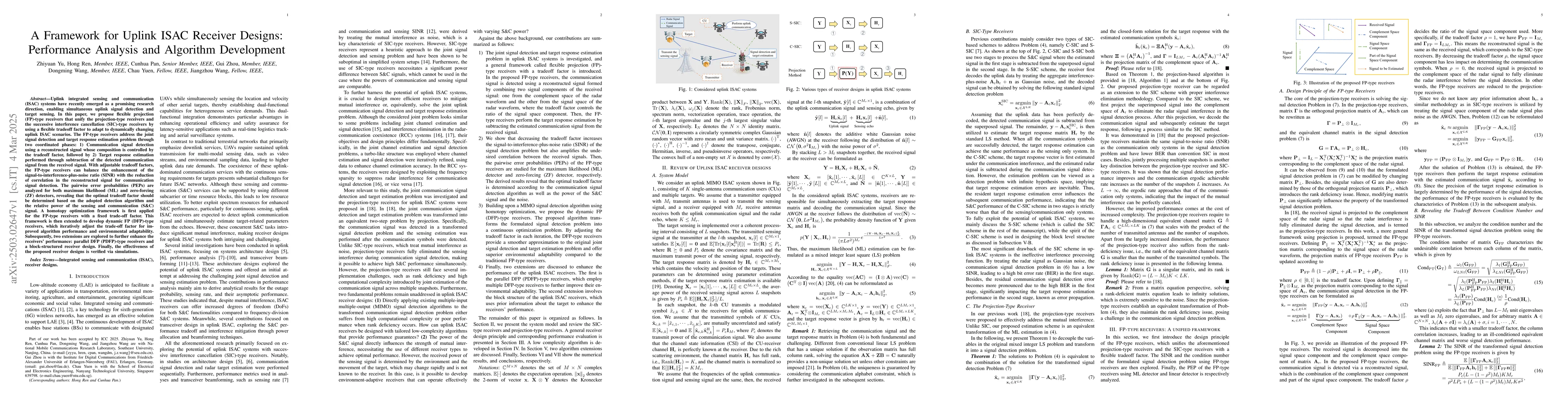 Thumbnail for A Framework for Uplink ISAC Receiver Designs: Performance Analysis and
  Algorithm Development