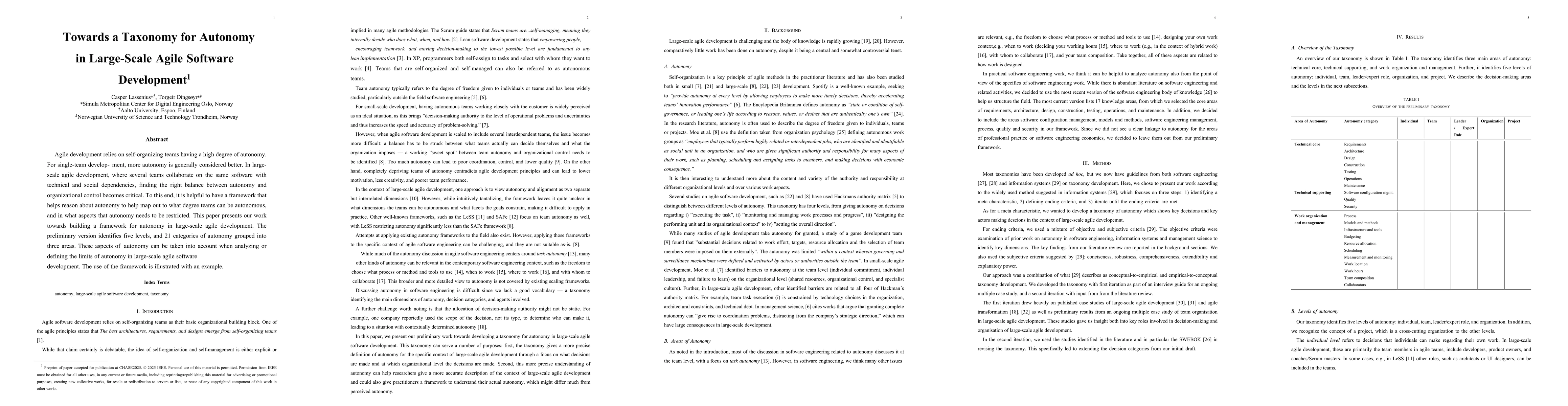 Thumbnail for Towards a Taxonomy for Autonomy in Large-Scale Agile Software
  Development