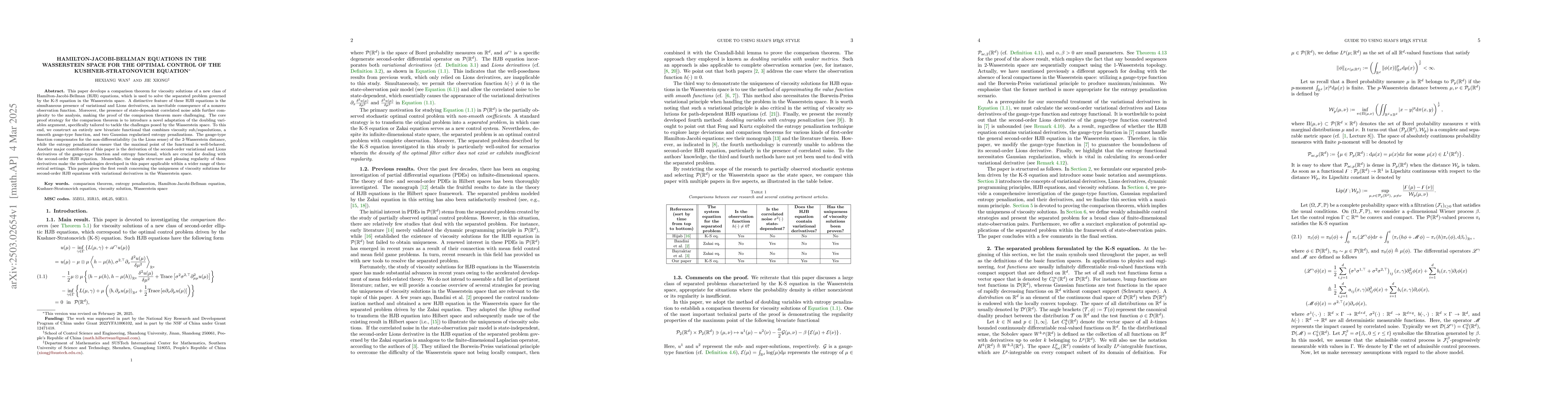 Thumbnail for Hamilton-Jacobi-Bellman Equations in the Wasserstein Space for the
  Optimal Control of the Kushner-Stratonovich Equation