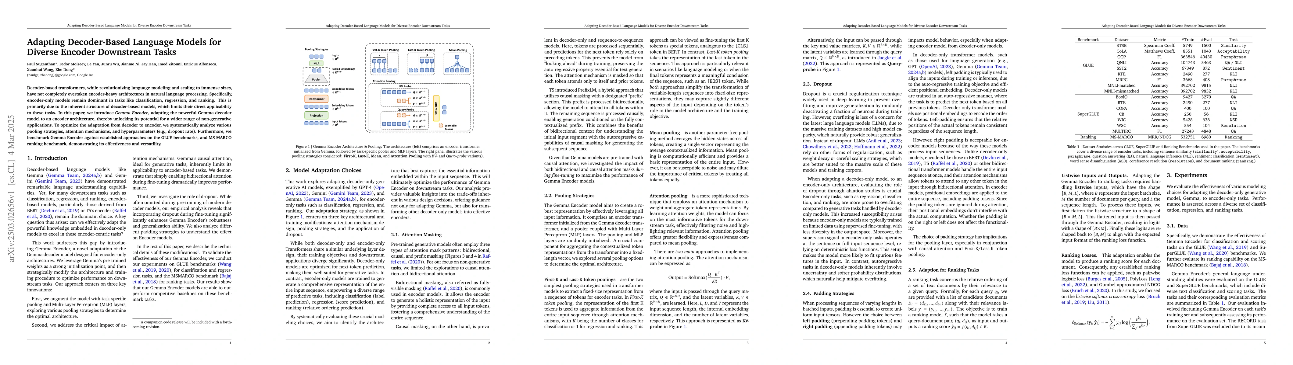 Thumbnail for Adapting Decoder-Based Language Models for Diverse Encoder Downstream
  Tasks