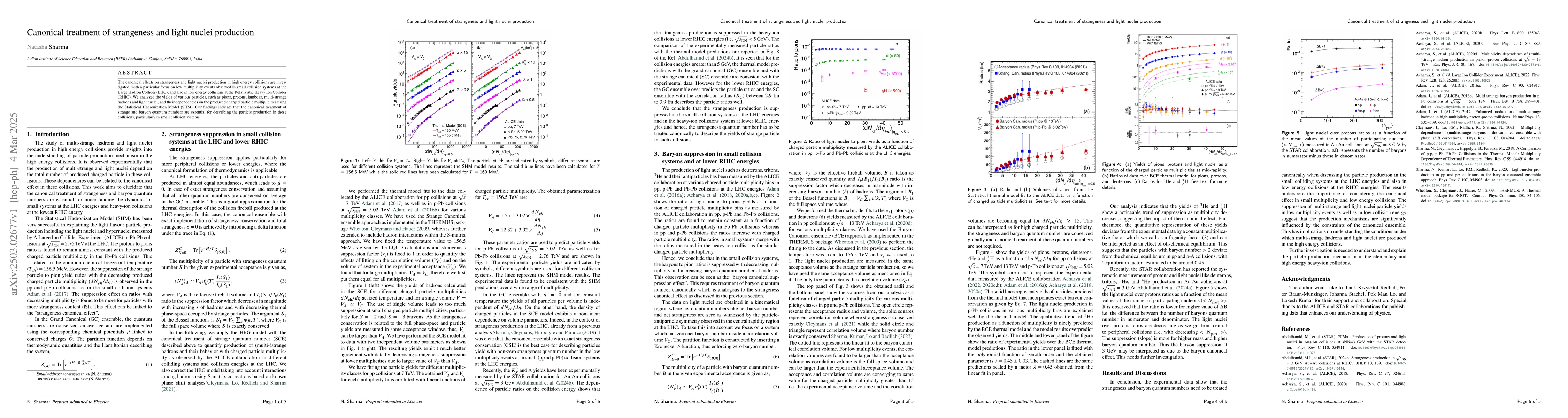 Thumbnail for Canonical treatment of strangeness and light nuclei production