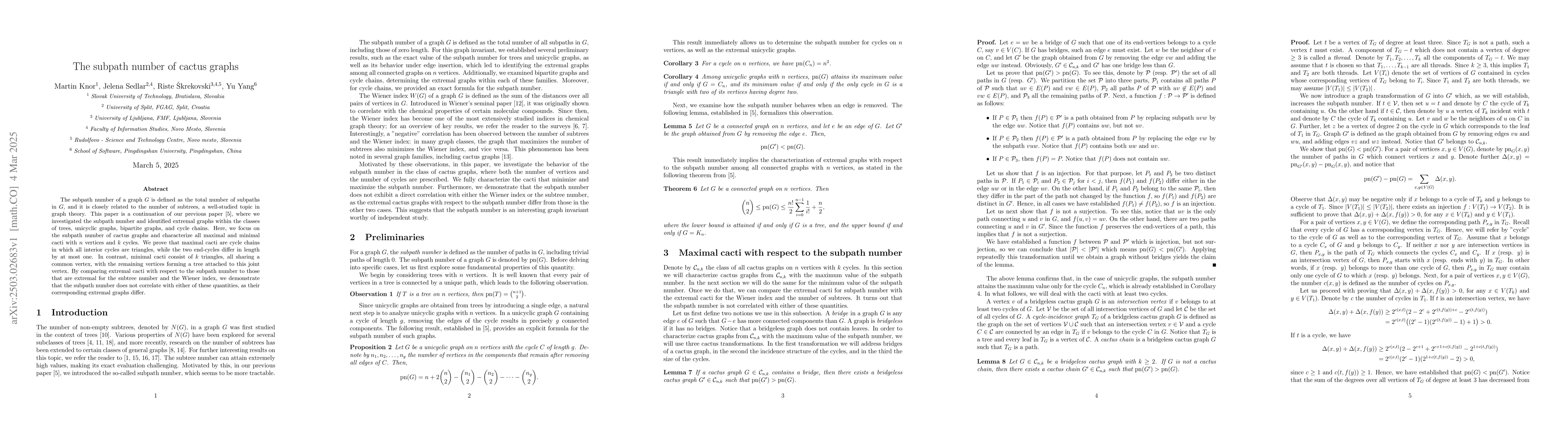 Thumbnail for The subpath number of cactus graphs