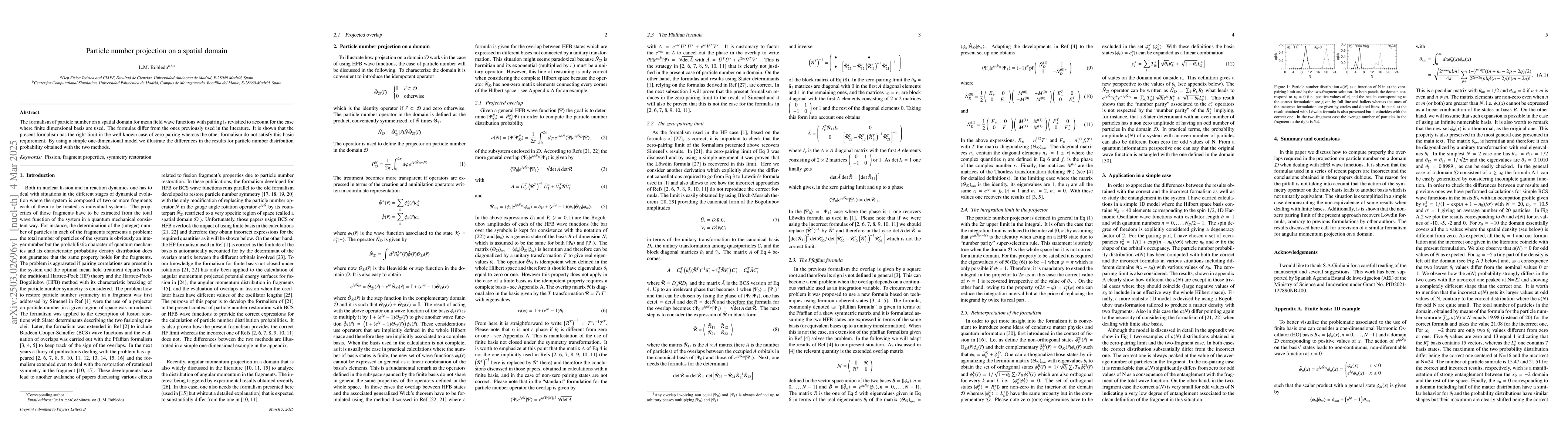 Thumbnail for Particle number projection on a spatial domain