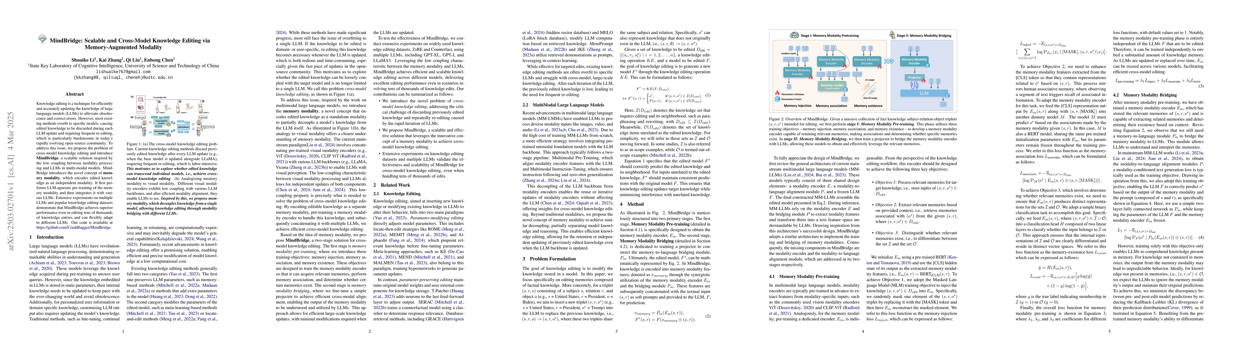 Thumbnail for MindBridge: Scalable and Cross-Model Knowledge Editing via
  Memory-Augmented Modality