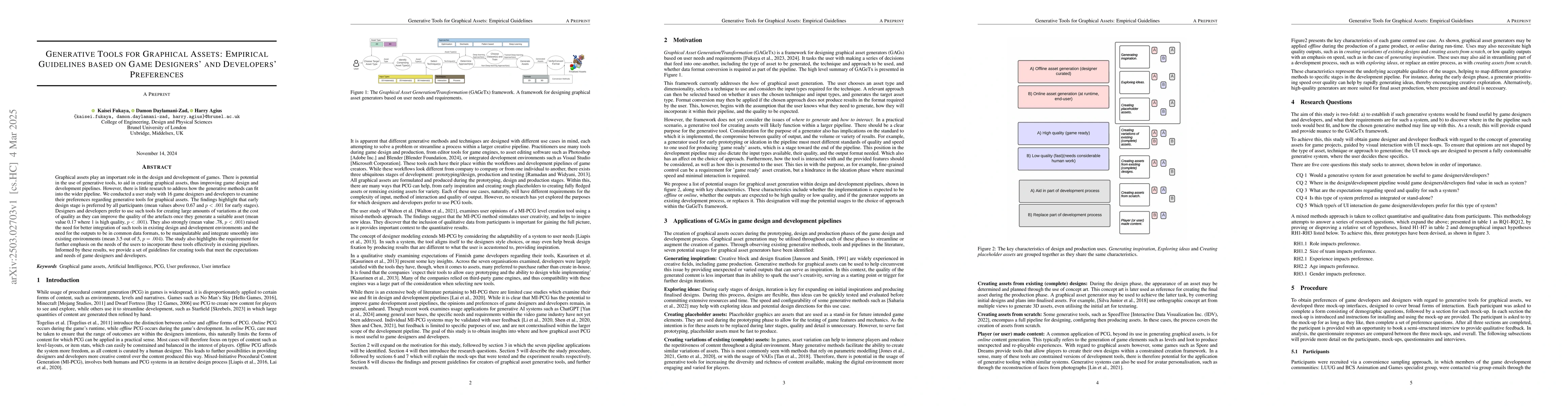 Thumbnail for Generative Tools for Graphical Assets: Empirical Guidelines based on
  Game Designers' and Developers' Preferences