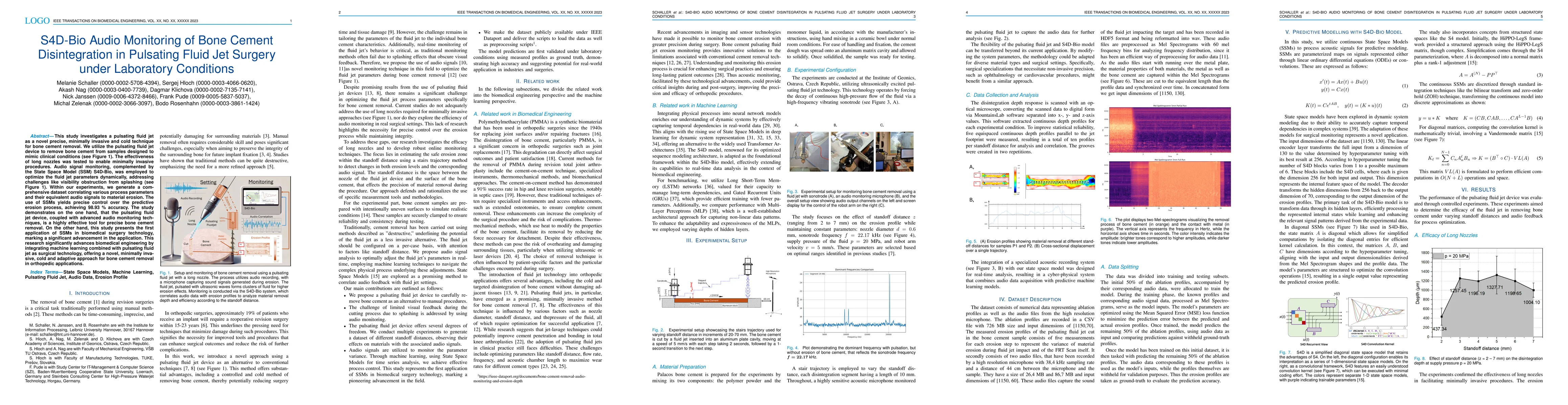 Thumbnail for S4D-Bio Audio Monitoring of Bone Cement Disintegration in Pulsating
  Fluid Jet Surgery under Laboratory Conditions